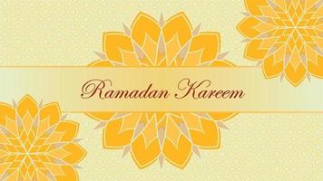 Ramadã kareem bandeira fundo modelo Projeto com amarelo islâmico padronizar papel de parede ilustração vetor