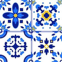 azulejos portugueses padrão de piso de ladrilho vetor