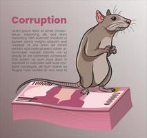 ilustração do corrupção e rato vetor