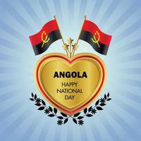 Angola bandeira independência dia com ouro coração vetor