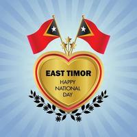 leste timor bandeira independência dia com ouro coração vetor