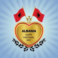 Albânia bandeira independência dia com ouro coração vetor