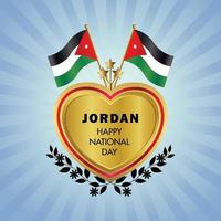 Jordânia bandeira independência dia com ouro coração vetor