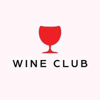vinho clube logotipo Projeto. vermelho vinho vidro logotipo. simples e moderno logotipo. vetor