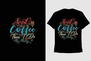 café camiseta projeto, vintage tipografia, e letras retro slogan vetor