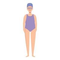 nadar menina ícone desenho animado vetor. criança piscina vetor