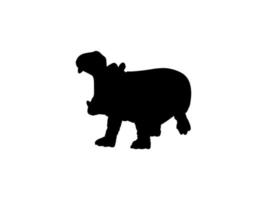 hipopótamo silhueta para logotipo, arte ilustração, ícone, símbolo, pictograma ou gráfico Projeto elemento. vetor ilustração