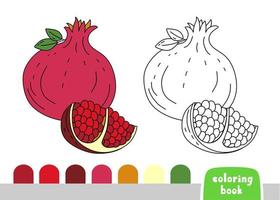 coloração livro para crianças romã página para livros revistas coloração vetor ilustração