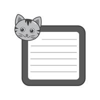vetor quadro de caixa de texto gato bonito desenho feliz.