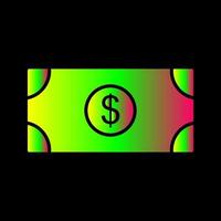 ícone de vetor de nota de dólar