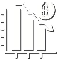 gráfico para baixo ícone de vetor