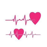 logotipo de batimento cardíaco e vetor de símbolo