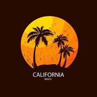 Califórnia praia slogan verão surf e palm style. design para impressão de t-shirt