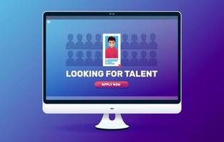 à procura de ilustração da web de talentos. recrutamento de negócios. conceito de entrevista de emprego. vetor