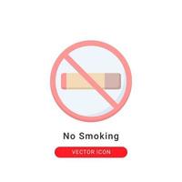 nenhuma ilustração em vetor ícone fumar. nenhum design plano de ícone de fumar.