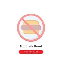 nenhuma ilustração em vetor ícone junk food. nenhum design plano de ícone de junk food.