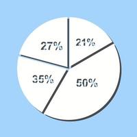 ícone de vetor de gráfico de pizza