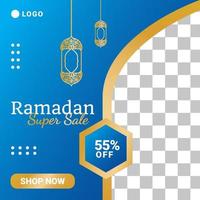 modelo elegante de mídia social de luxo ramadan venda. vetor