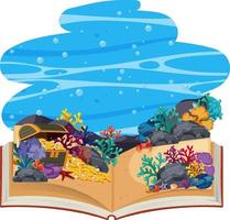 livro pop up subaquático 3d vetor