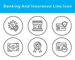 bancário e proteção vetor ícone conjunto