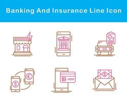 bancário e proteção vetor ícone conjunto
