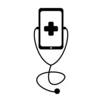 conectados médico ícone Projeto. médico virtual serviço placa e símbolo. vetor