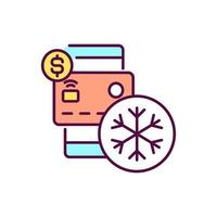 congelar ícone de cor rgb do cartão de crédito vetor