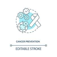 ícone de conceito azul de prevenção de câncer