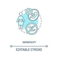 ícone do conceito azul de infertilidade