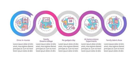 modelo de infográfico de vetor de ideias para diversão em família