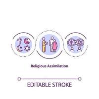 ícone do conceito de assimilação religiosa vetor