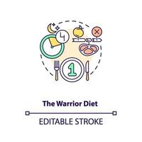 o ícone do conceito de dieta guerreira vetor
