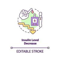 ícone do conceito de diminuição do nível de insulina