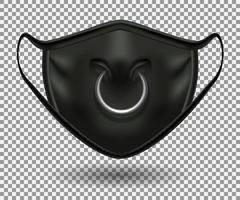 máscara preta em quadrinhos protetora de 19 cobiçado festa, halloween e outra diversão. Impressão de nariz de touro com anel de metal. vetor