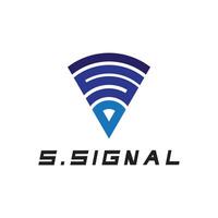 s carta para sinal Wi-fi conexão logotipo Projeto conceito em branco fundo vetor