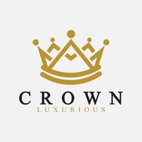 coroa logotipo vetor modelo, linear coroa ícones. real, luxo símbolo. rei, rainha abstrato geométrico logotipo.