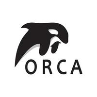 simples orca baleia animal ilustração logotipo criativo projeto, assassino baleia, embaixo da agua animal. logotipo para negócios, identidade e branding,crachá,conservação,ecologia conceito, mar animal proteção, vetor