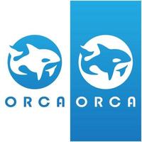 simples orca baleia animal ilustração logotipo criativo projeto, assassino baleia, embaixo da agua animal. logotipo para negócios, identidade e branding,crachá,conservação,ecologia conceito, mar animal proteção, vetor