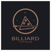 simples bilhar logotipo modelo ilustração com de bilhar bolas e bastões, design para bilhar estande, bilhar negócios, contas competição, móvel bilhar jogo,aplicativo,crachá,bilhar esporte, vetor