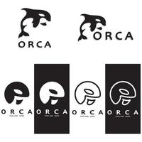 simples orca baleia animal ilustração logotipo criativo projeto, assassino baleia, embaixo da agua animal. logotipo para negócios, identidade e branding,crachá,conservação,ecologia conceito, mar animal proteção, vetor