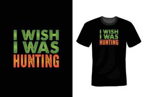 design de camiseta de caça, vintage, tipografia vetor