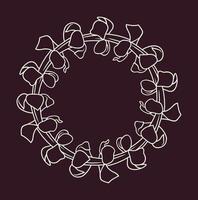 havaiano lei flor dentro uma perfeito círculo para joalheria metal carimbo vetor linha arte