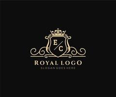 inicial ec carta luxuoso marca logotipo modelo, para restaurante, realeza, butique, cafeteria, hotel, heráldico, joia, moda e de outros vetor ilustração.