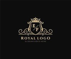 inicial ef carta luxuoso marca logotipo modelo, para restaurante, realeza, butique, cafeteria, hotel, heráldico, joia, moda e de outros vetor ilustração.