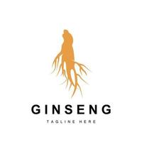 ginseng logotipo, ervas plantar vetor, natural ervas medicamento, ginseng ervas beber ícone vetor