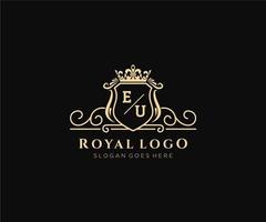 inicial eu carta luxuoso marca logotipo modelo, para restaurante, realeza, butique, cafeteria, hotel, heráldico, joia, moda e de outros vetor ilustração.