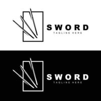 espada logotipo, samurai Katana monocromático projeto, vetor guerra arma corte ferramenta modelo ícone