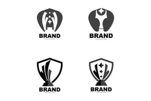 design de logotipo de troféu, vetor de troféu de campeonato vencedor do prêmio, marca de sucesso