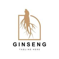 ginseng logotipo, ervas plantar vetor, natural ervas medicamento, ginseng ervas beber ícone vetor