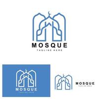 mesquita logotipo, islâmico adoração projeto, eid al fitr mesquita construção vetor ícone modelo, Ramadã, eid al adha